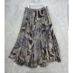 Vintage Sterling Styles Skirt Womens Size M Floral Paisley Pheasant Maxi Boho
